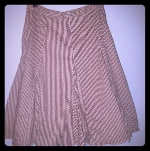 Women's brown, cream, and maroon skirt